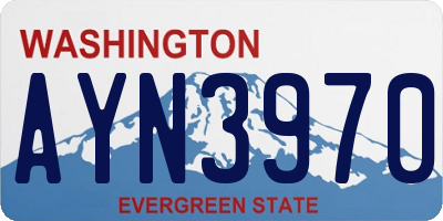 WA license plate AYN3970