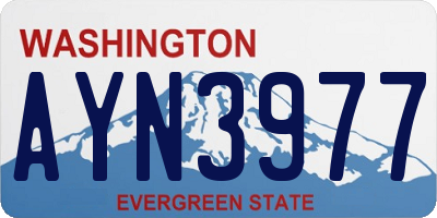 WA license plate AYN3977
