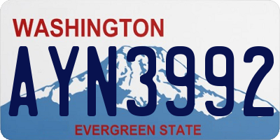 WA license plate AYN3992