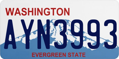 WA license plate AYN3993
