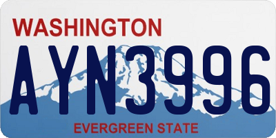 WA license plate AYN3996