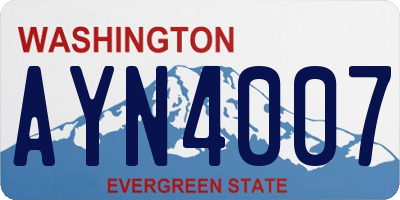 WA license plate AYN4007