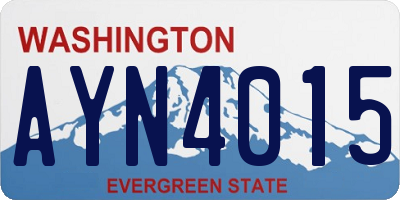 WA license plate AYN4015