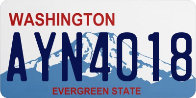 WA license plate AYN4018