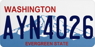 WA license plate AYN4026