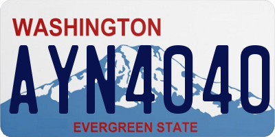 WA license plate AYN4040