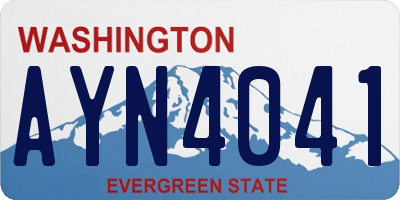 WA license plate AYN4041