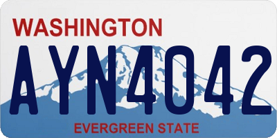 WA license plate AYN4042
