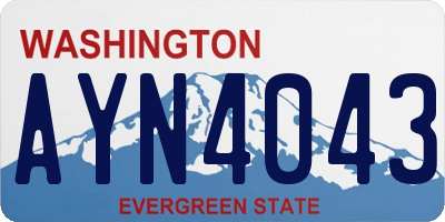 WA license plate AYN4043