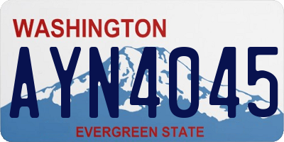 WA license plate AYN4045