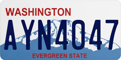WA license plate AYN4047