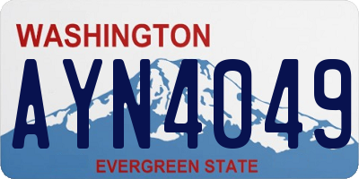 WA license plate AYN4049