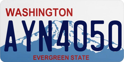 WA license plate AYN4050