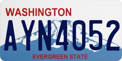 WA license plate AYN4052