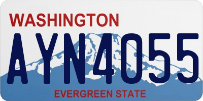 WA license plate AYN4055