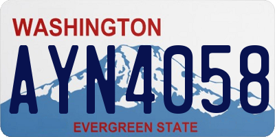 WA license plate AYN4058