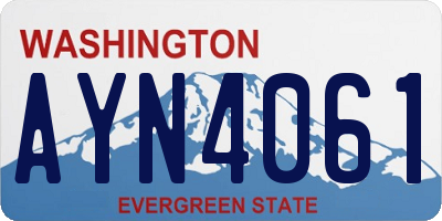 WA license plate AYN4061