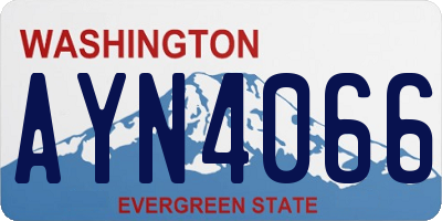WA license plate AYN4066