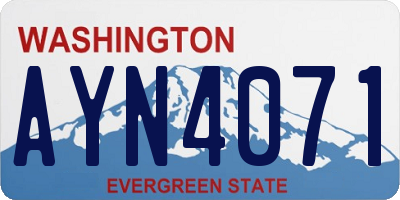 WA license plate AYN4071