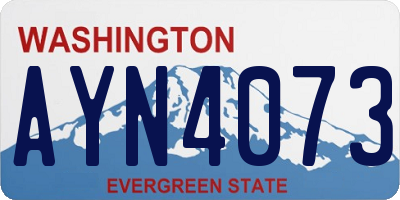 WA license plate AYN4073