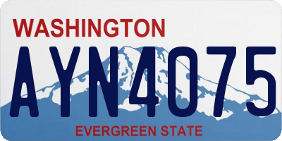 WA license plate AYN4075