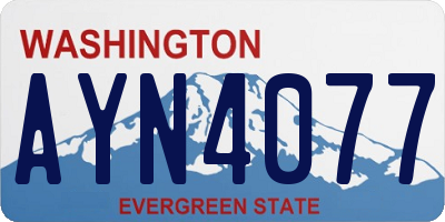 WA license plate AYN4077