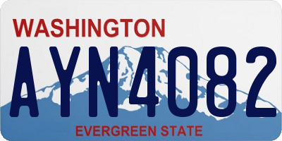 WA license plate AYN4082