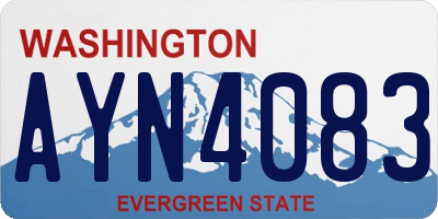 WA license plate AYN4083