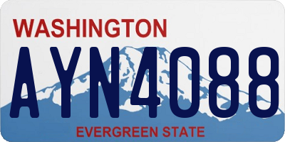 WA license plate AYN4088