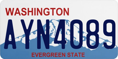 WA license plate AYN4089