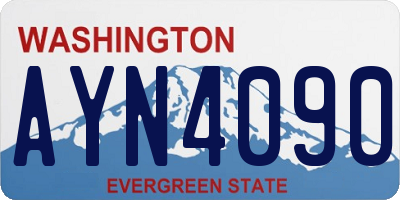 WA license plate AYN4090