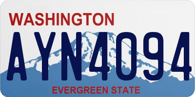 WA license plate AYN4094
