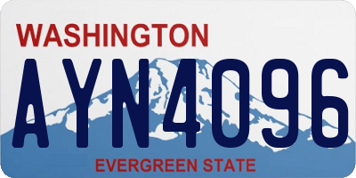 WA license plate AYN4096