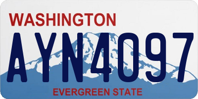 WA license plate AYN4097