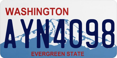 WA license plate AYN4098