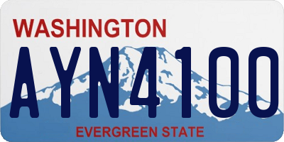 WA license plate AYN4100