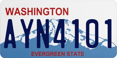 WA license plate AYN4101
