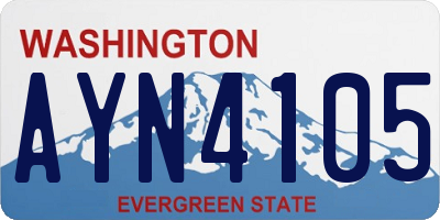 WA license plate AYN4105