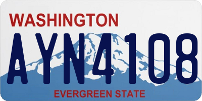 WA license plate AYN4108