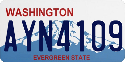 WA license plate AYN4109
