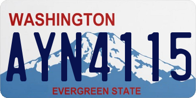 WA license plate AYN4115