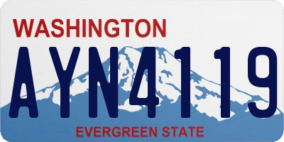WA license plate AYN4119