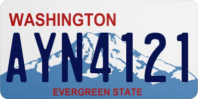 WA license plate AYN4121