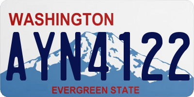 WA license plate AYN4122