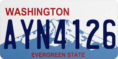 WA license plate AYN4126