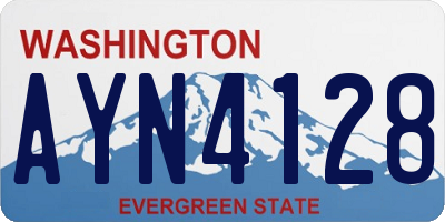 WA license plate AYN4128