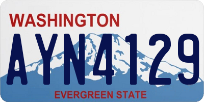 WA license plate AYN4129