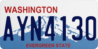 WA license plate AYN4130
