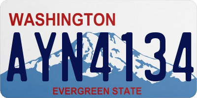 WA license plate AYN4134