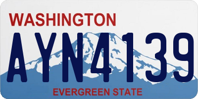 WA license plate AYN4139